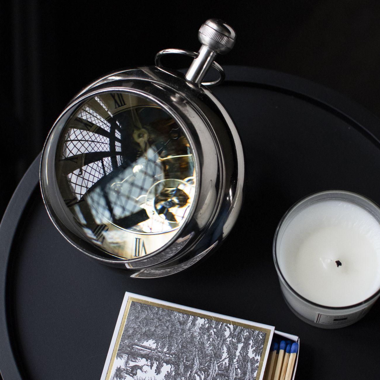 Paperweight Chrome Open Cogs Clock Ornament